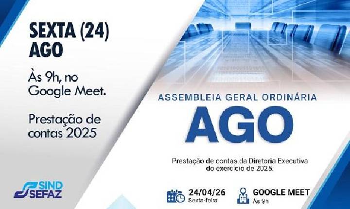 Assembleia, nesta sexta (24), analisa prestação de contas de 2025