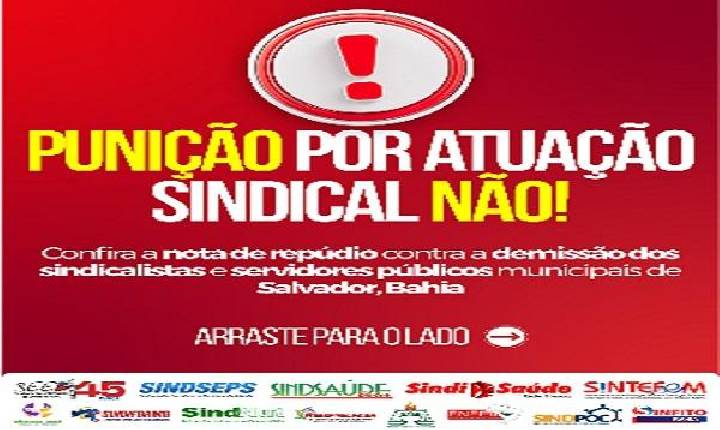 Nota de repúdio de entidades sindicais, fórum baiano da enfermagem e movimentos sociais
