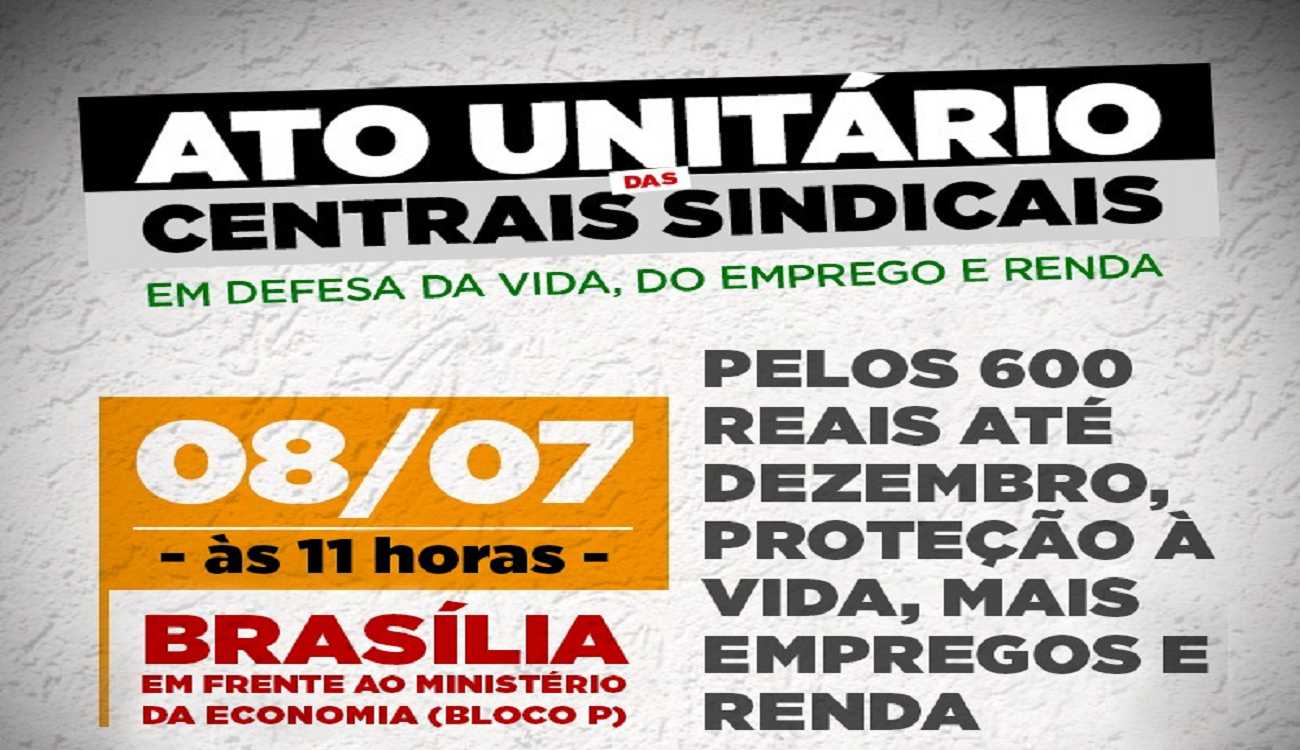 Centrais Sindicais fazem ato em frente ao Ministério da Economia