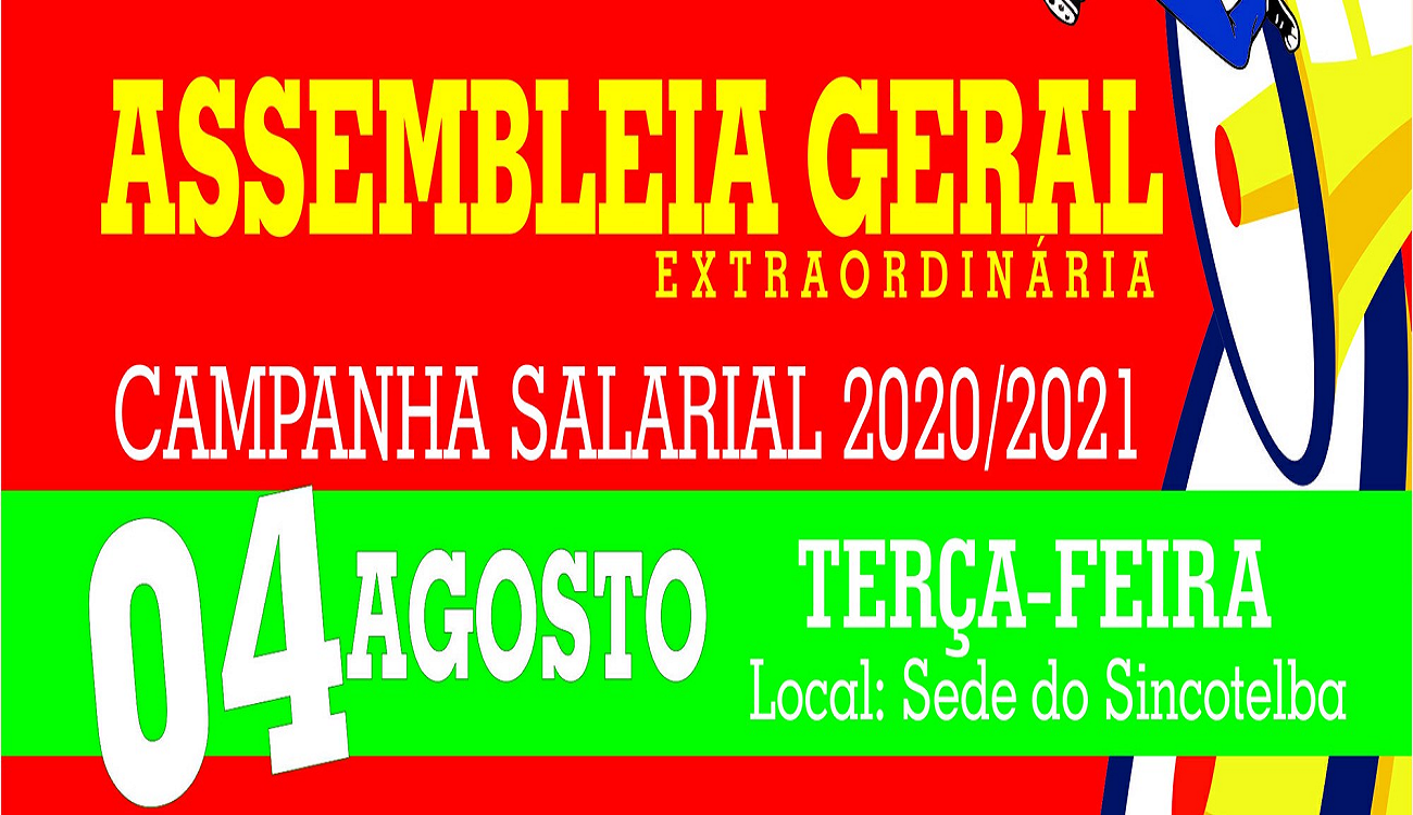 A direção do SINCOTELBA convoca para Assembleia Geral na Terça-Feira dia 04