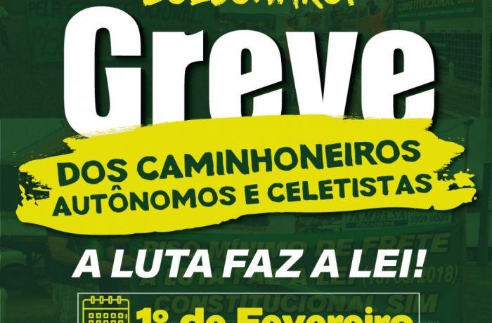 CNTTL apoia Greve Nacional dos Caminhoneiros do dia 1º de fevereiro