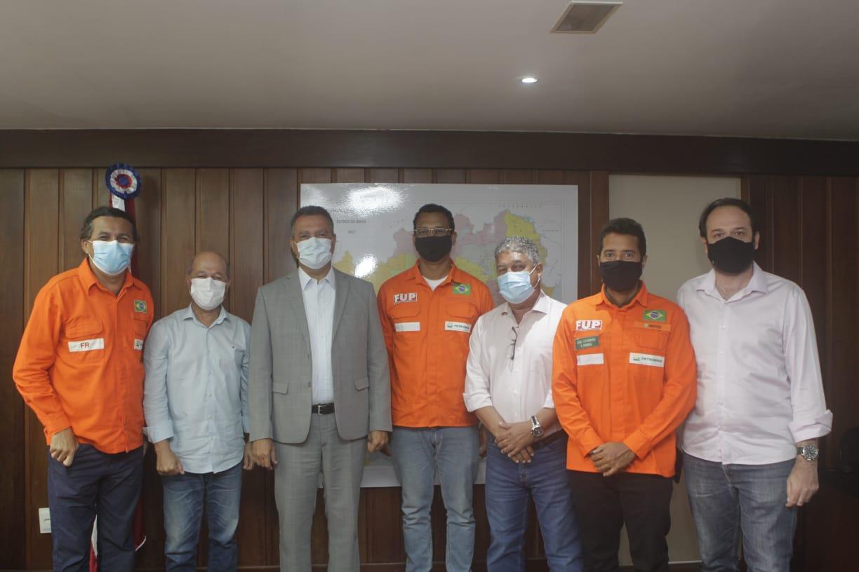 Dirigentes do Sindipetro Bahia e da FUP se reúnem com o governador Rui Costa