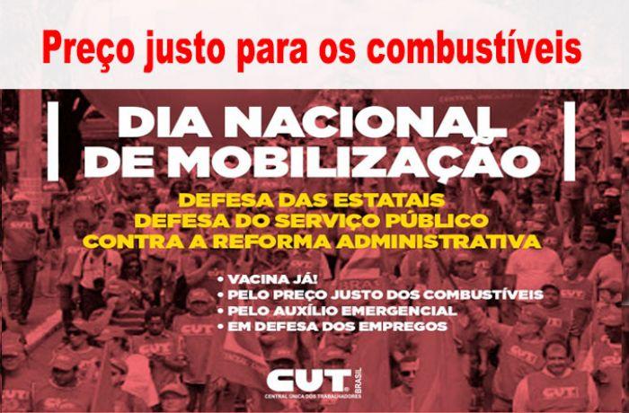 CUT e entidades reforçam mobilização contra o aumento dos combustíveis, nesta quinta