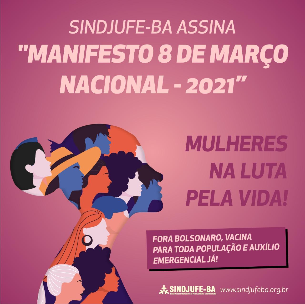SINDJUFE-BA assina Manifesto Nacional da Construção do dia 8 de Março Unitário