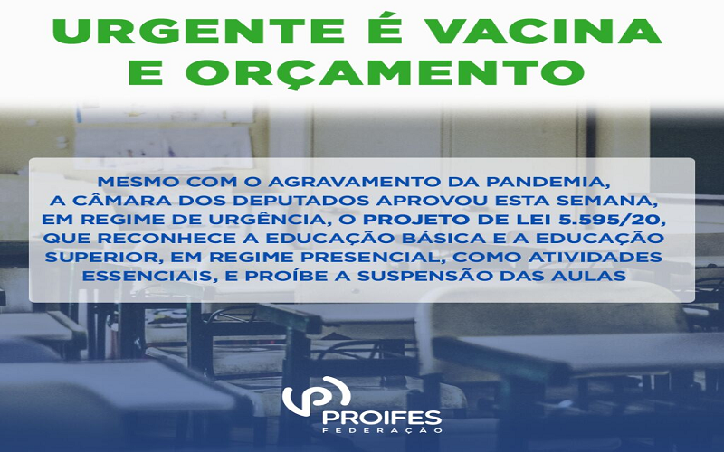 Urgente é vacina e orçamento