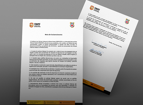 Nota de Esclarecimento a respeito dos fatos ocorridos no Aeroporto de Confins