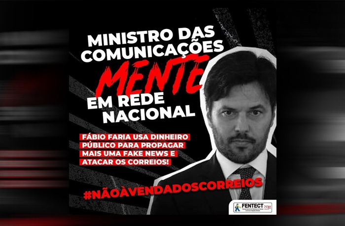 Ministro das Comunicações mente em rede nacional para defender venda dos Correios
