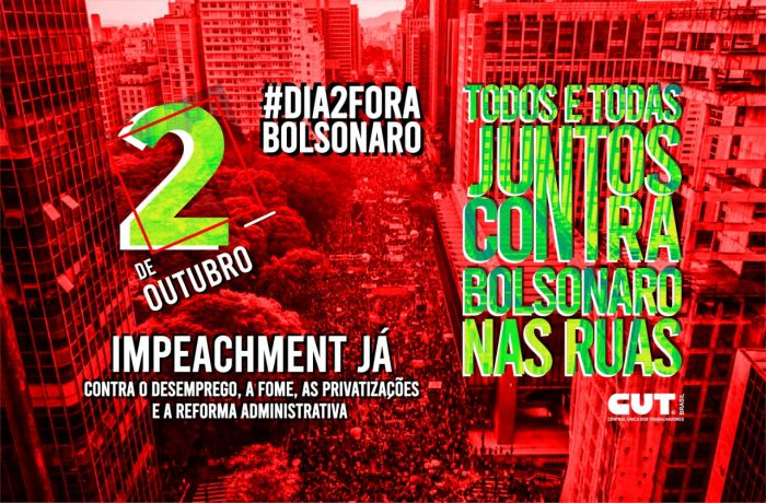 2 de outubro é dia de ocupar as ruas pelo #ForaBolsonaro