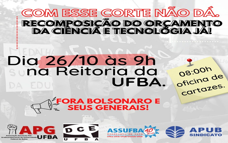 Ato conjunto dos três setores contra os cortes no orçamento do Ministério da Ciência e Tecnologia