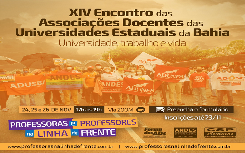 XIV ENCONTRO DOS (AS) DOCENTES DAS UEBA ACONTECERÁ NOS DIAS 24, 25 E 26 DE NOVEMBRO
