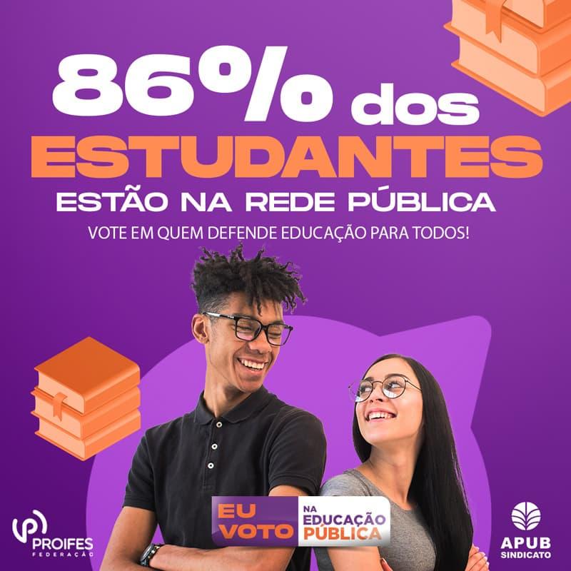 86% dos estudantes estão na rede pública. Vote em quem defende educação para todos!