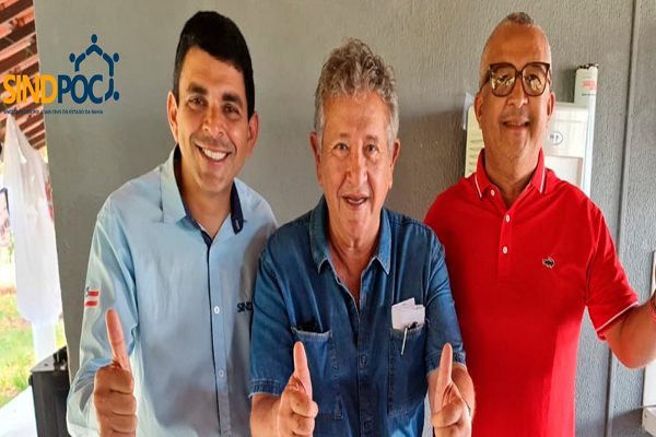 Secretário Luiz Caetano recebe o presidente do Sindpoc em sua residência