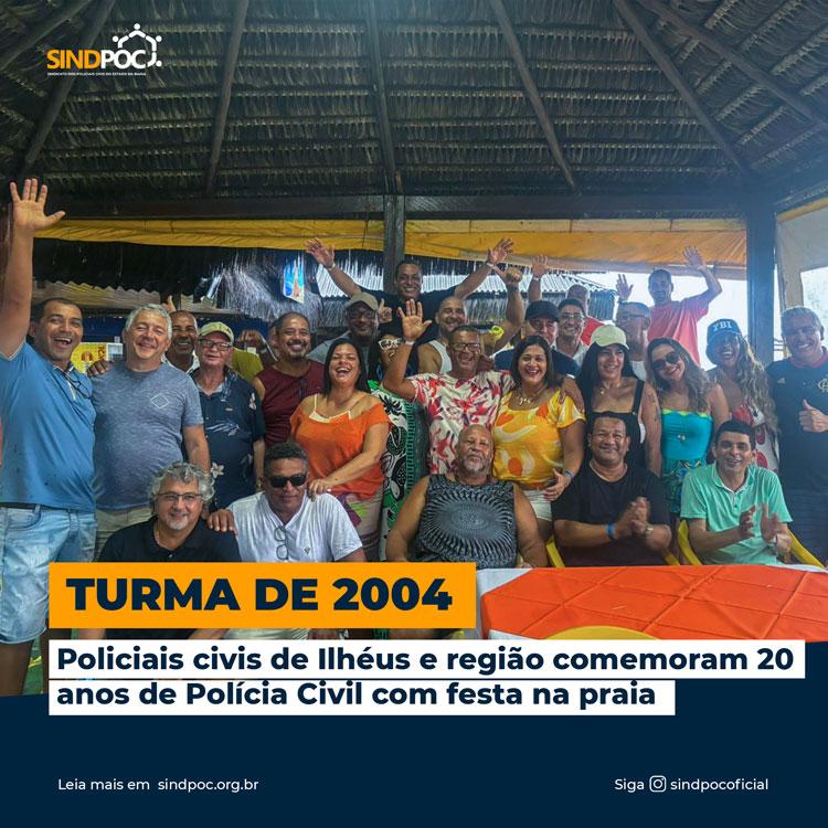 Policiais civis de Ilhéus e região comemoram 20 anos de Polícia Civil com festa na praia