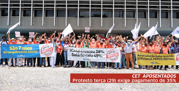Protesto terça (29) exige pagamento de 35% de CET aos aposentados