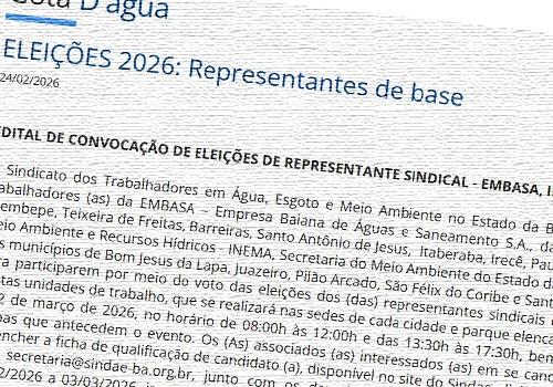 Estão abertas as inscrições para representação sindical de base