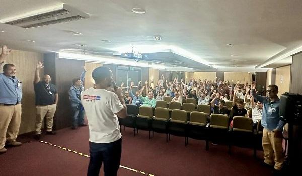 O Sindiquímica Bahia realizou de forma híbrida, uma assembleia com os trabalhadores da Bahiagás