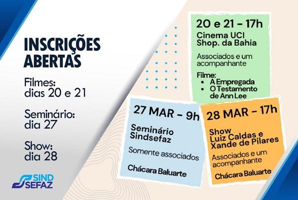 Inscrições abertas para próximas atividades dos 30 anos do Sindsefaz