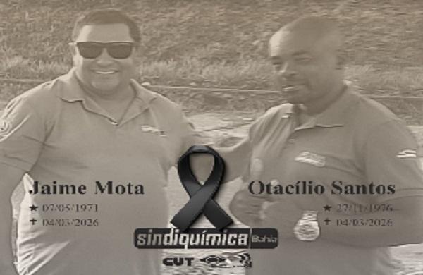 Sindiquímica manifesta sua solidariedade aos familiares, amigos e companheiros de luta