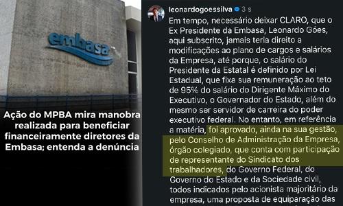 CONSAD aprovou ilegalmente alteração no plano de cargos que beneficiaria alto escalão da Embasa, aponta MP
